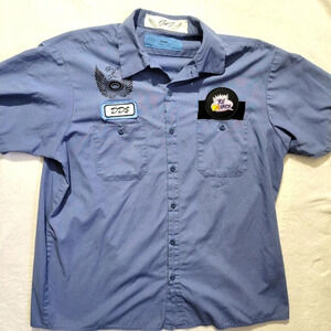 Grit N Flo 1 Of A Kind Customized Mechanic Shirt Yo MTV Raps DD$ Blue Cintas XL